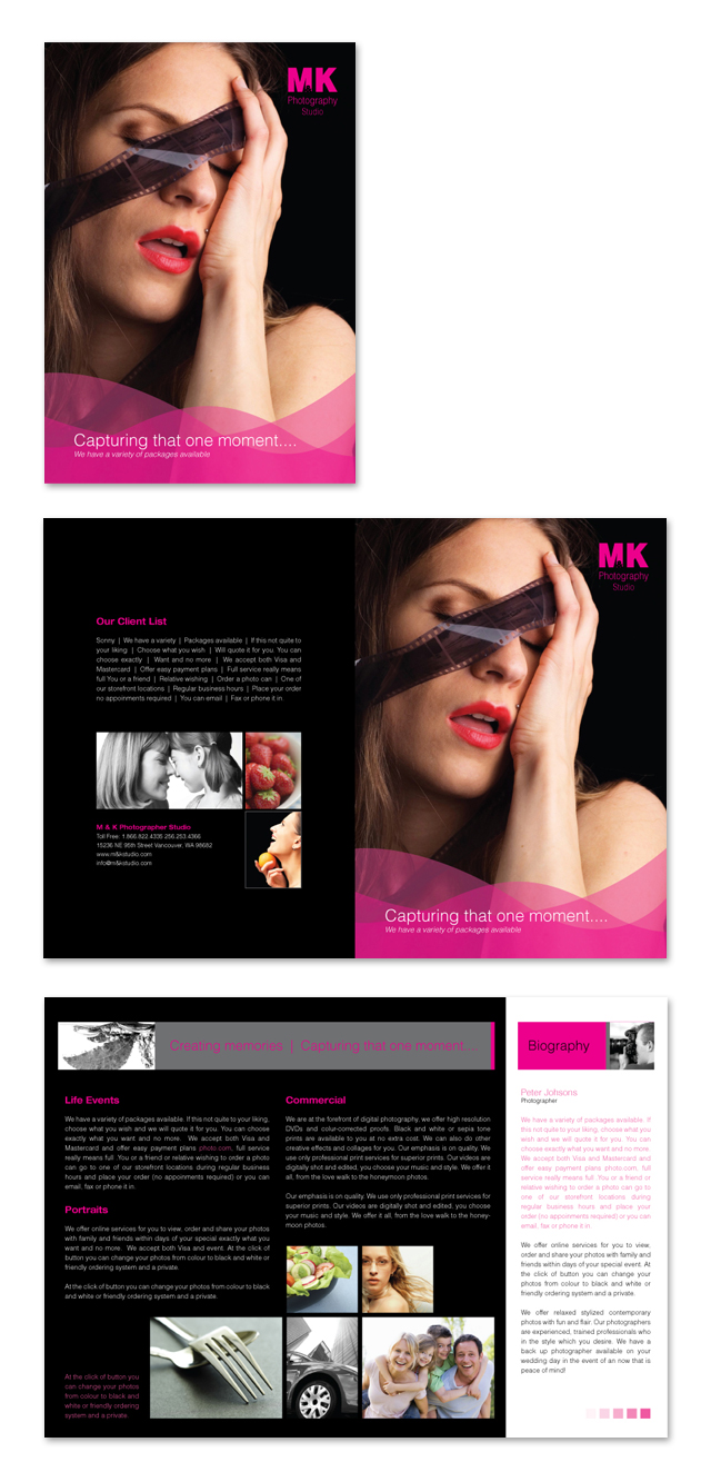 Photographer & Photography Studio Brochure Template