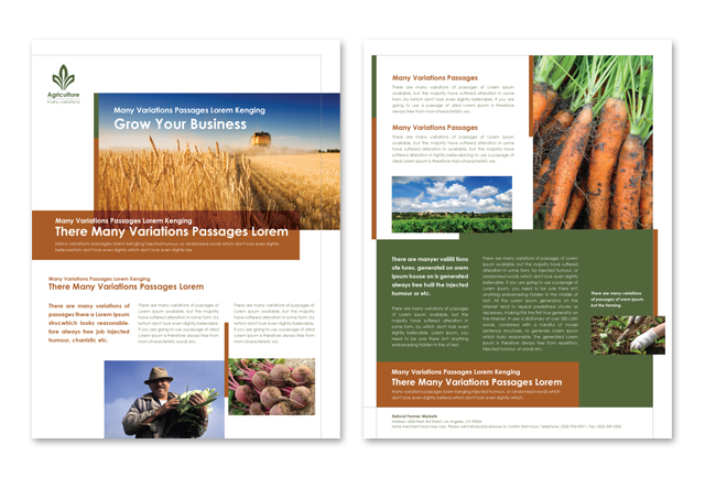 Farming & Agriculture Datasheet Template