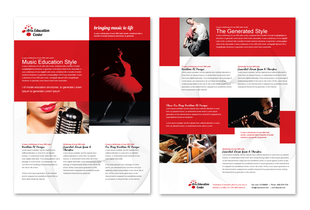 Arts Education Center Datasheet Template