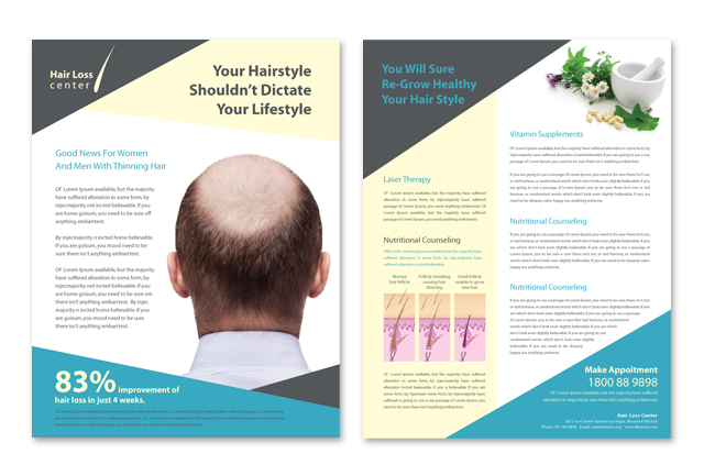 Hair Loss Center Datasheet Template