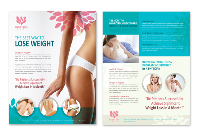 Weight Loss Center Datasheet Template