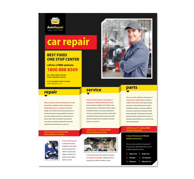 Auto Repair Services Flyer Template