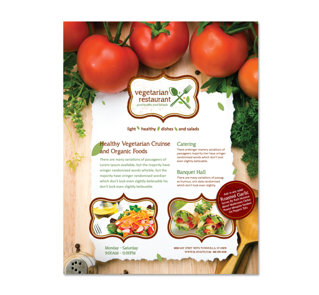 Vegetarian Restaurant Flyer Template