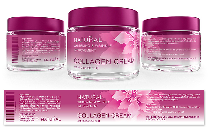 Collagen Facial Cream Label Template
