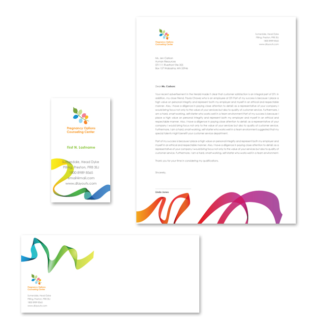 Pregnancy Options Counseling Stationery Kits Template