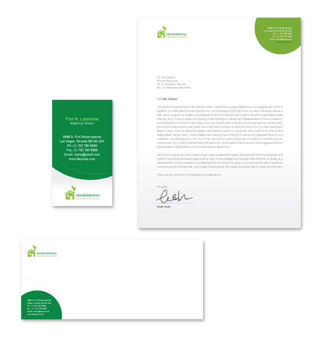 Environmental Protection Stationery Kits Template