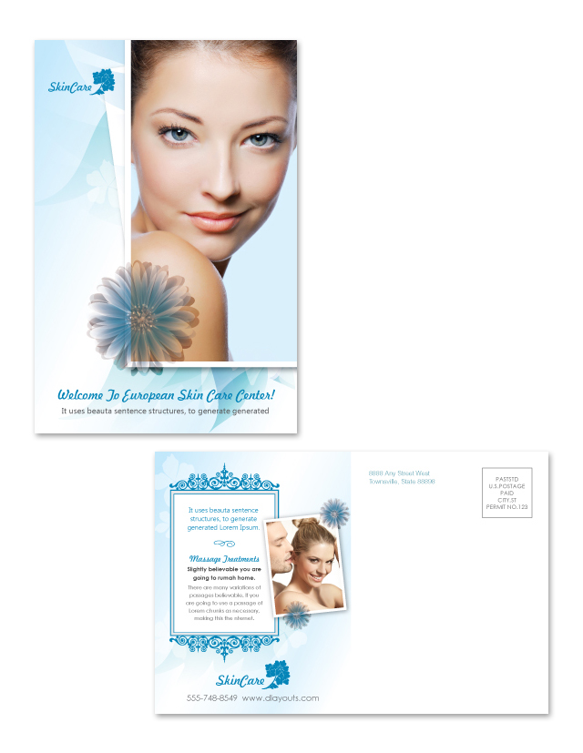 Skincare Center Postcard Template