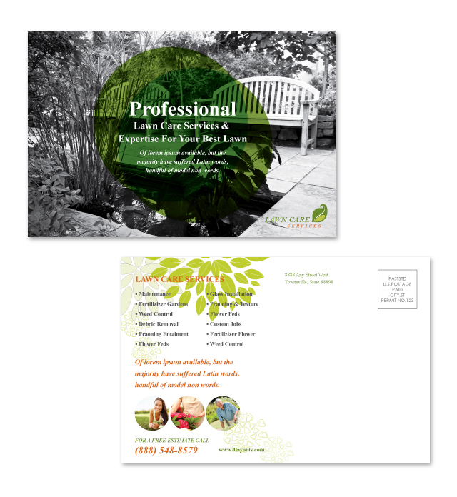 Lawn Care Services Postcard Template