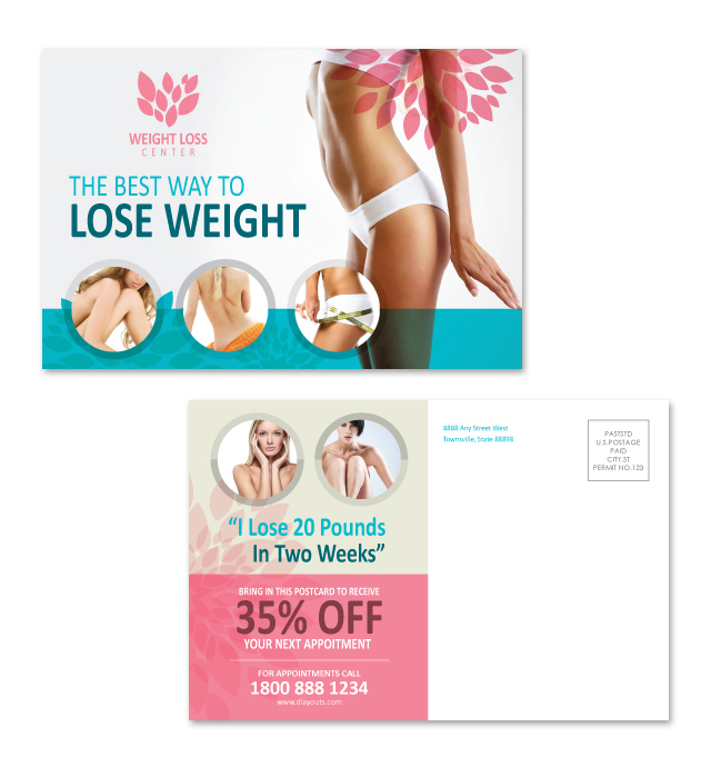 Weight Loss Center Postcard Template