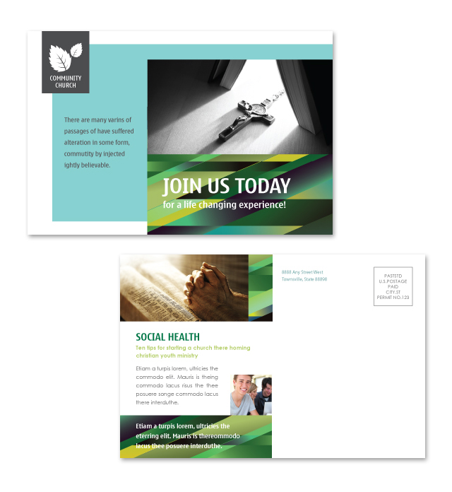 Christian Community Postcard Template