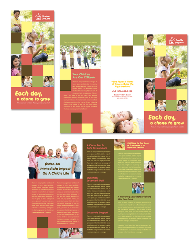 Child Development School Tri Fold Brochure Template