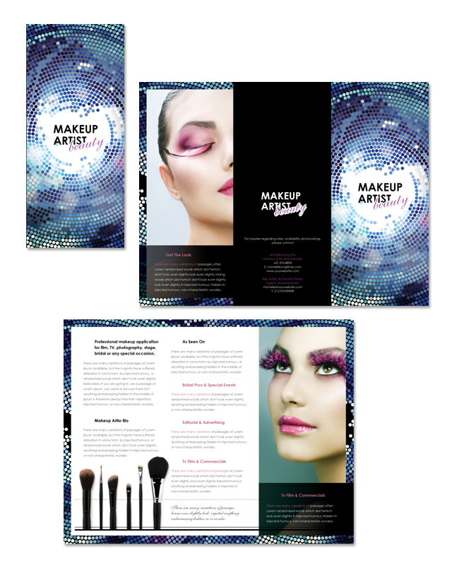 Makeup Artist Tri Fold Brochure Template