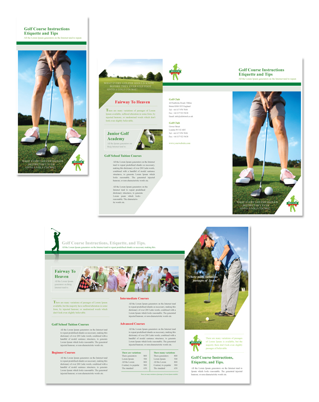 Golf Course & Instruction Tri Fold Brochure