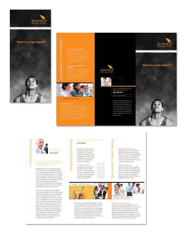 Business Training Center Tri Fold Brochure Template