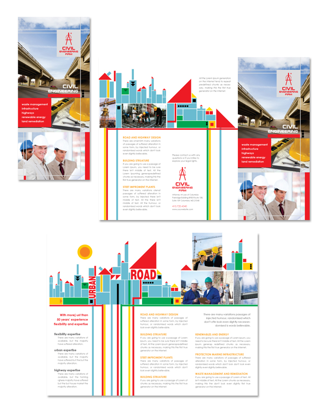 Civil Engineers Tri Fold Brochure Template