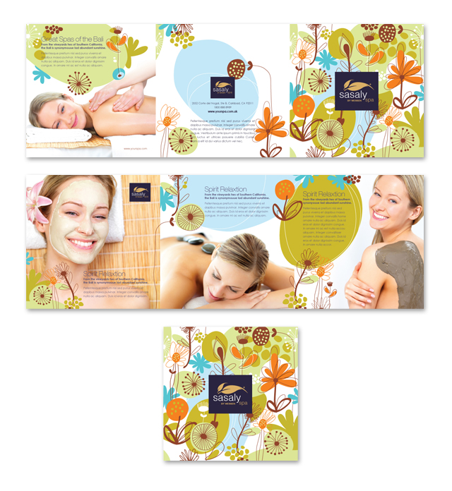 Day Spa & Beauty Salon Tri Fold Brochure Template
