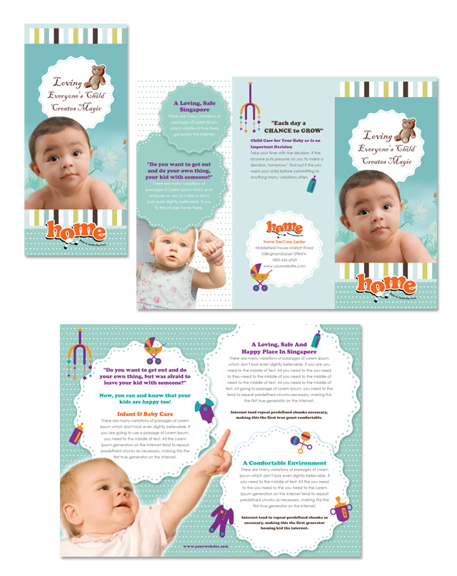Baby Toddler & Child Day Care Tri Fold Brochure Template