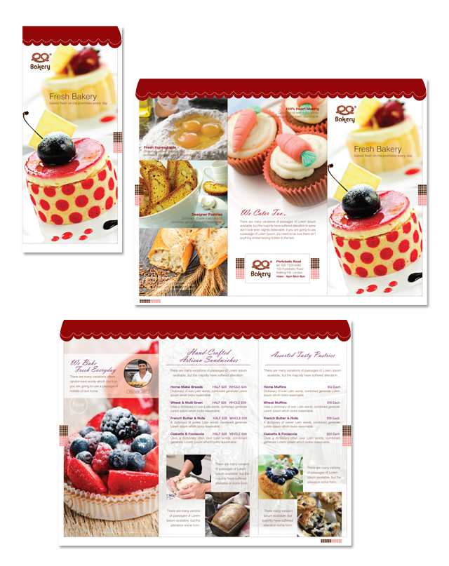 Artisan Decorative Bakery Tri Fold Brochure Template