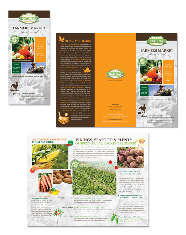 Farmer's Market Tri Fold Brochure Template