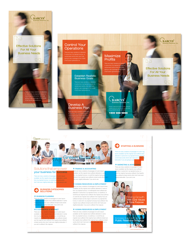 Business Solutions Consultant Tri Fold Brochure Template