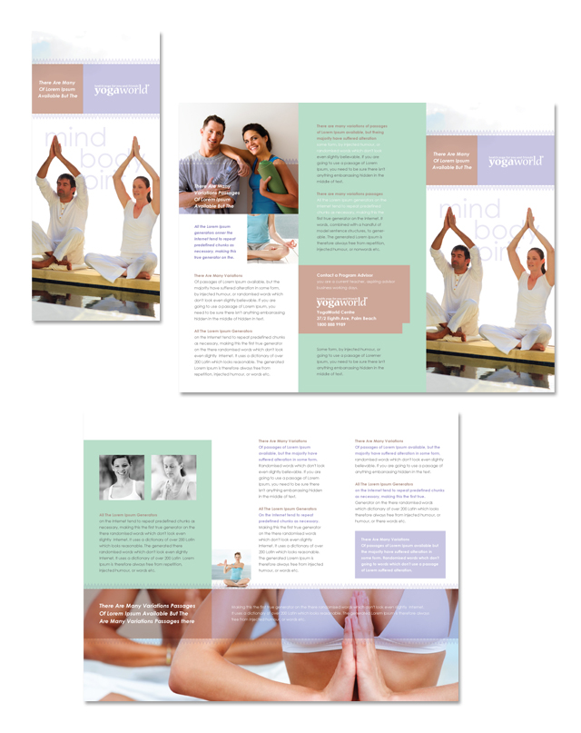 Pilates & Yoga Tri Fold Brochure Template