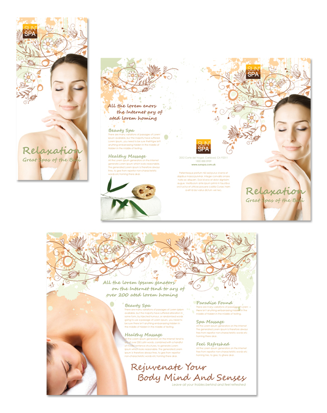 Health & Beauty Spa Tri Fold Brochure Template