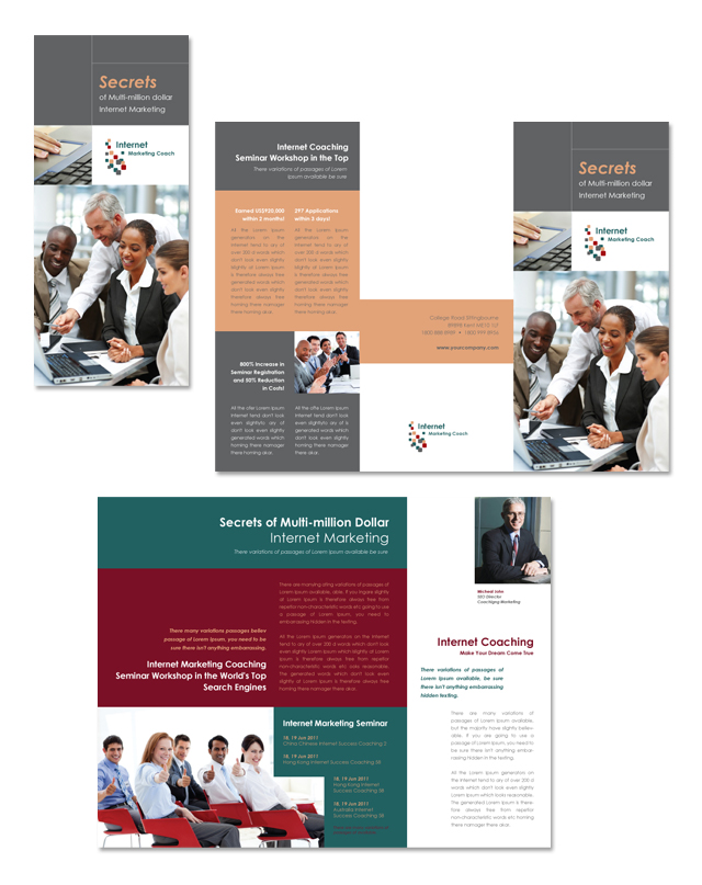 Internet Coaching Program Tri Fold Brochure Template