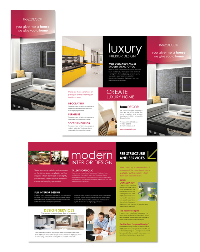 Interior Design Firm Tri Fold Brochure Template