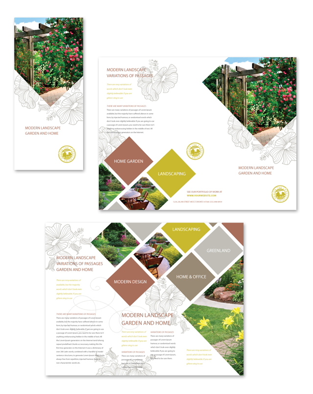 Modern Landscaping Tri Fold Brochure Template