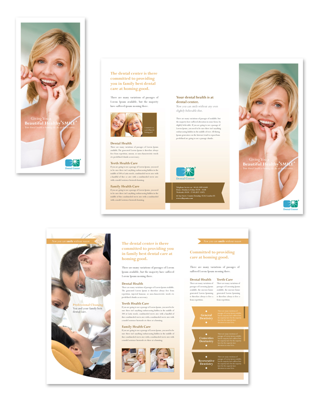 Family Dentistry Tri Fold Brochure Template