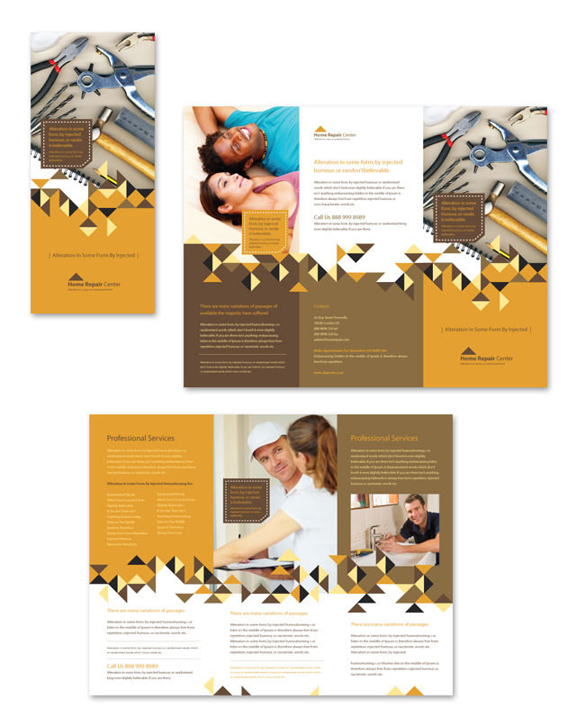Home Repair Tri Fold Brochure Template