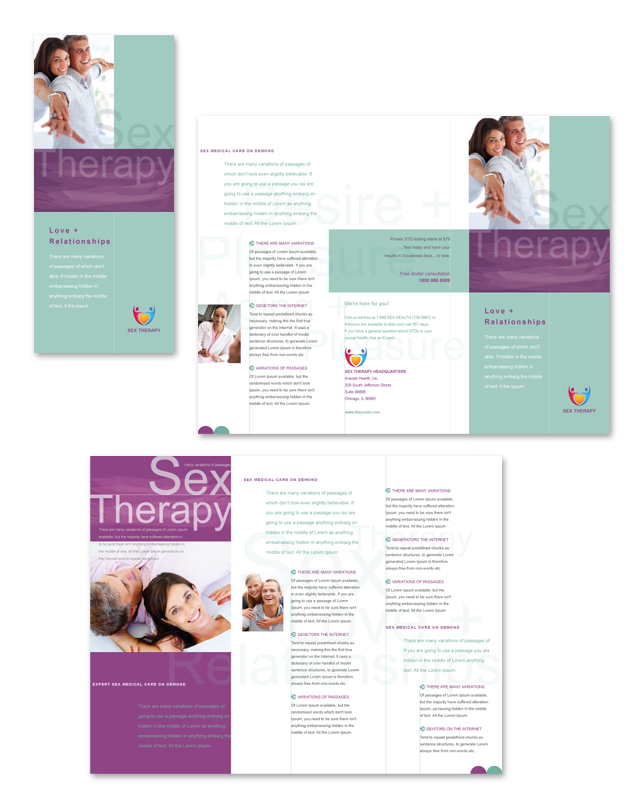Sex Therapy Tri Fold Brochure Template