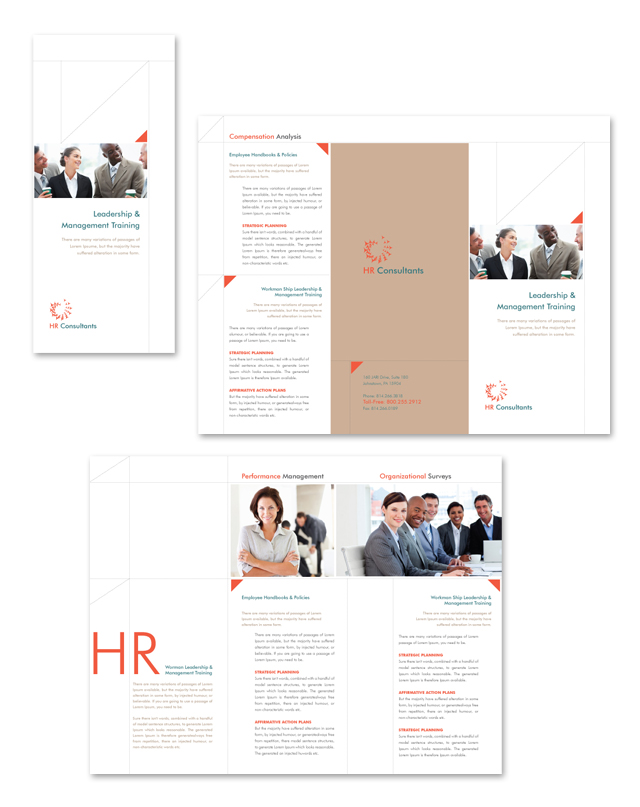 HR Consulting Tri Fold Brochure Template