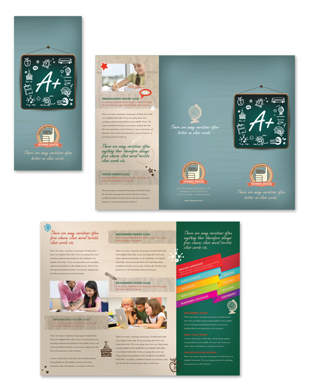 Tutoring Center Tri Fold Brochure Template