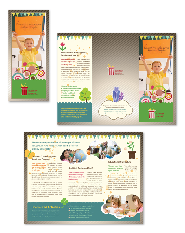 Preschool Education Tri Fold Brochure Template