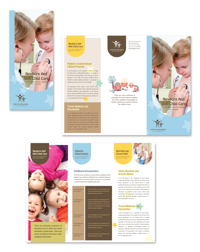 Child Care Specialists Tri Fold Brochure Template