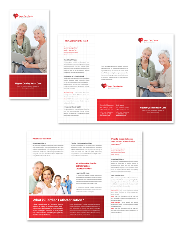Heart Care Center Tri Fold Brochure Template