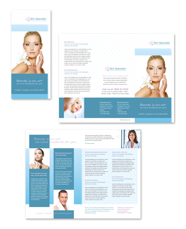 Skin Specialist Centre Tri Fold Brochure Template