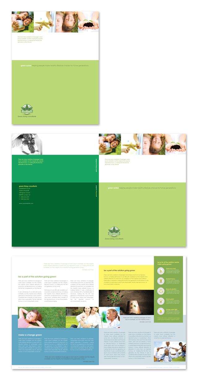 Green Living & Recycling Brochure Template
