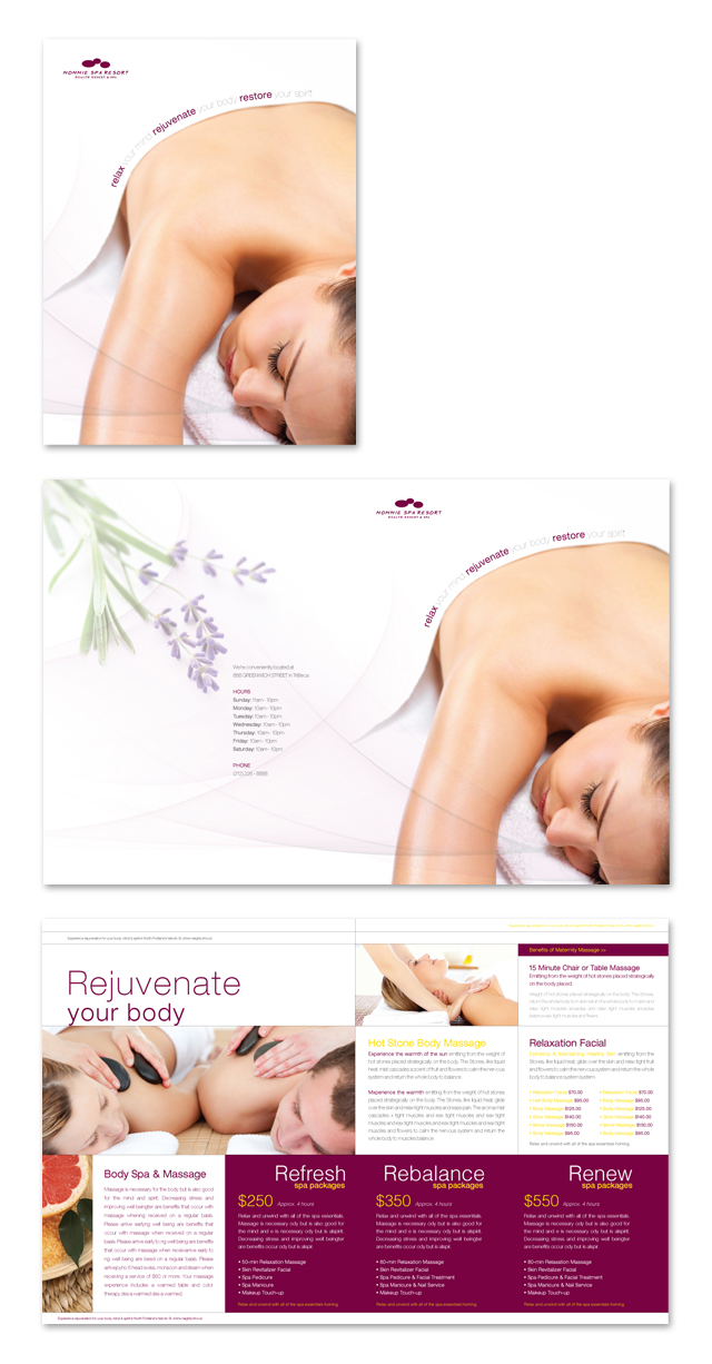 Health Spa & Massage Resort Brochure Template