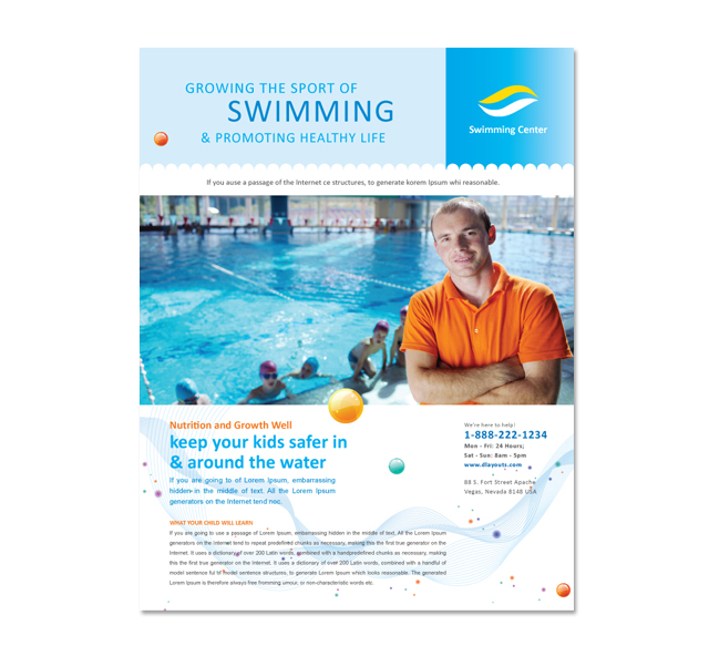 Swimming Lessons Flyer Template