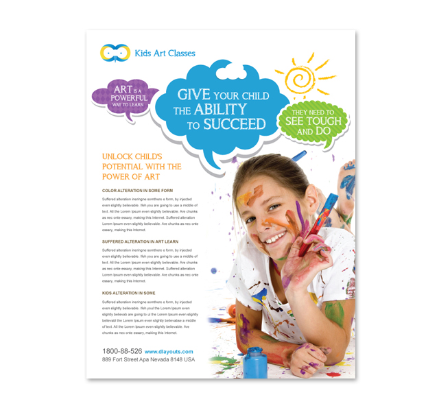 Kids Art Classes Flyer Template