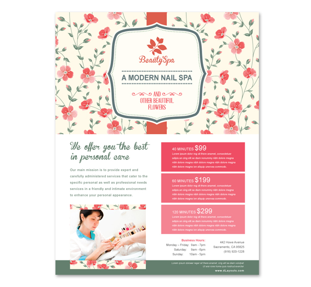 Nail Spa Center Flyer Template