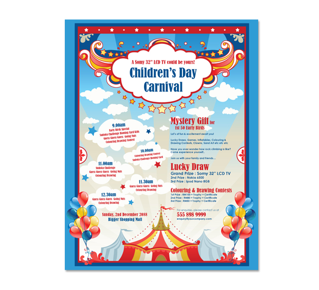 Kids Carnival Day Flyer Template