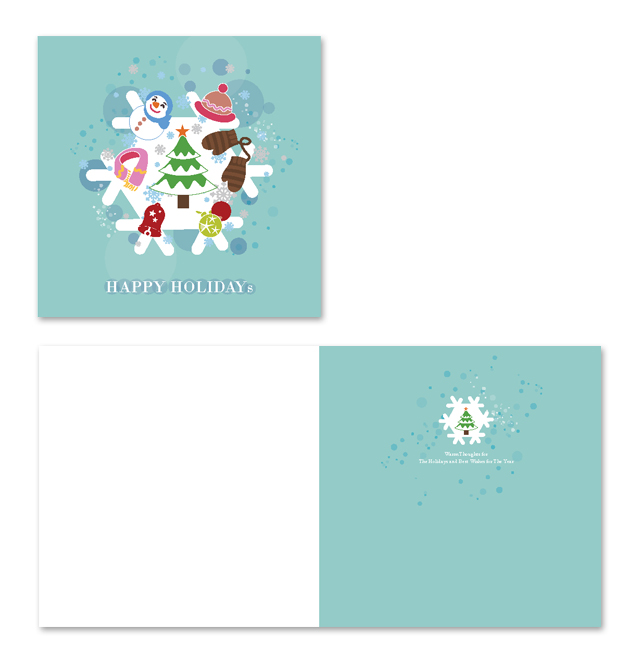 Christmas Flakes Greeting Card Template