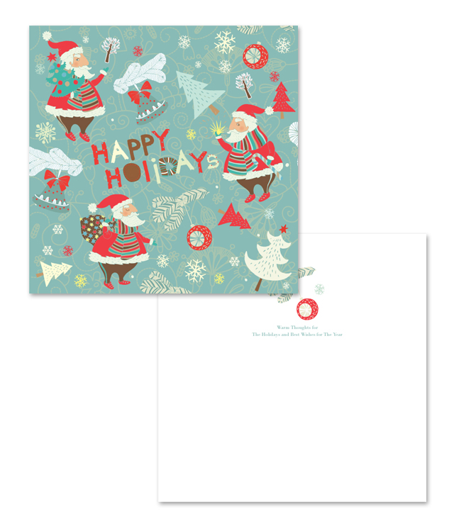 Warn Santa Claus Greeting Card Template