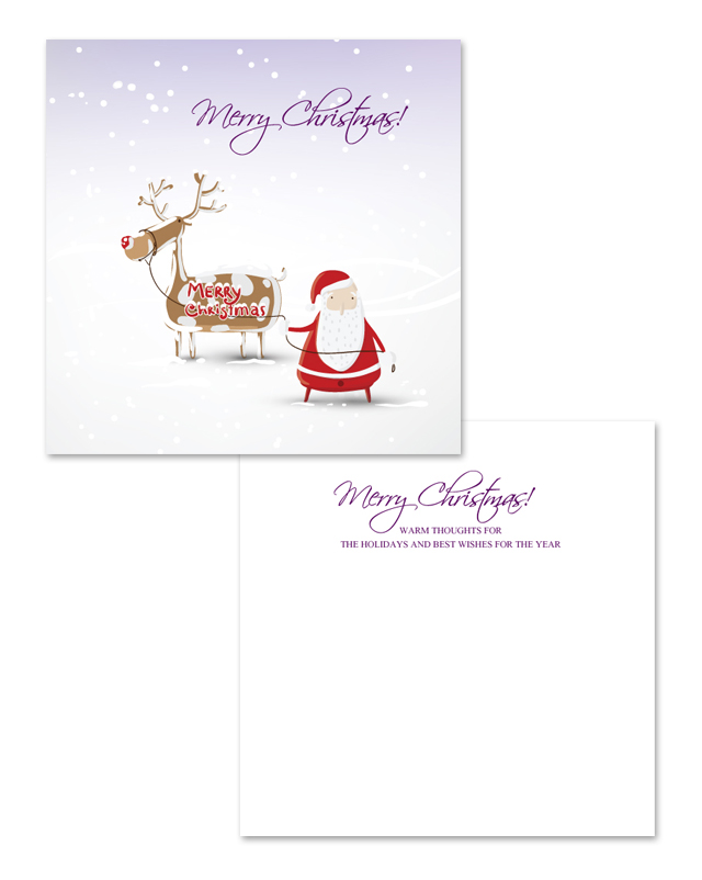 Snow Christmas Greeting Card Template