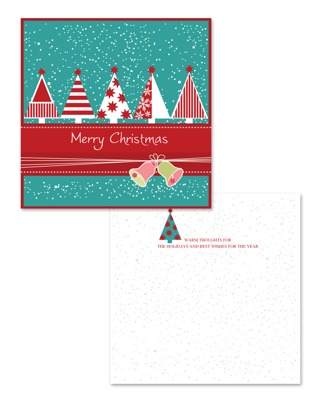 Snow Christmas Tree Greeting Card Template