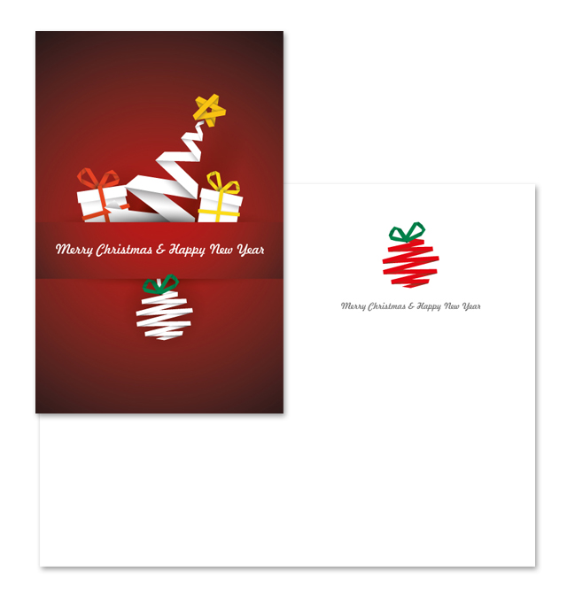 Red Xmas Greeting Card Template