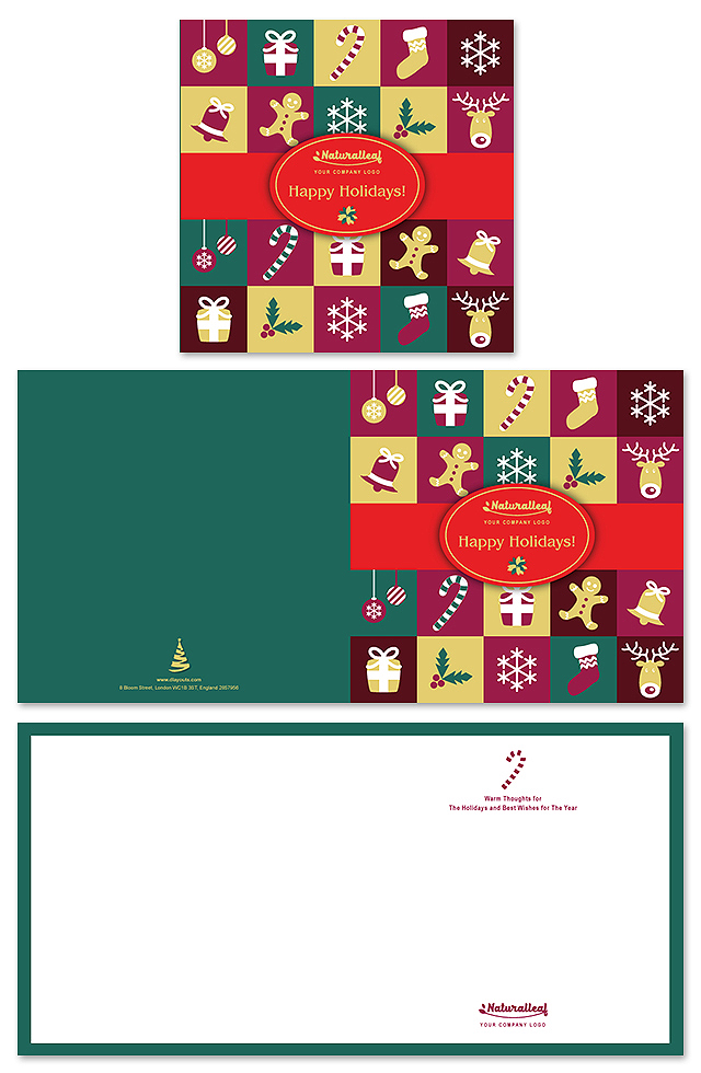 Christmas New Year Greeting Card Template